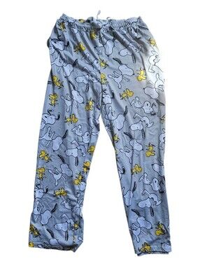 Peanuts Snoopy & Woodstock Gray Pajama Pants Lounge Wear Size S/M